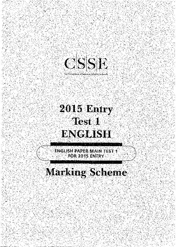 Colchester County High School for Girls: 11+ English (2015)